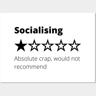 I Hate People Socialising Review Would Not Recommend Posters and Art